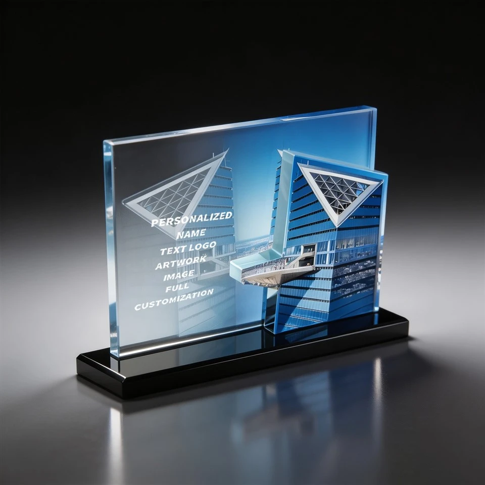 Architectural Cut Shape Crystal Trophy factory