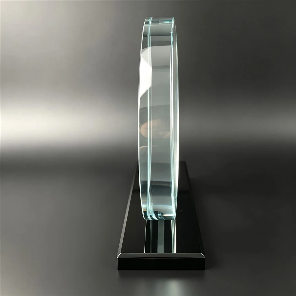 Border Oval Custom Logo Crystal Trophy factory