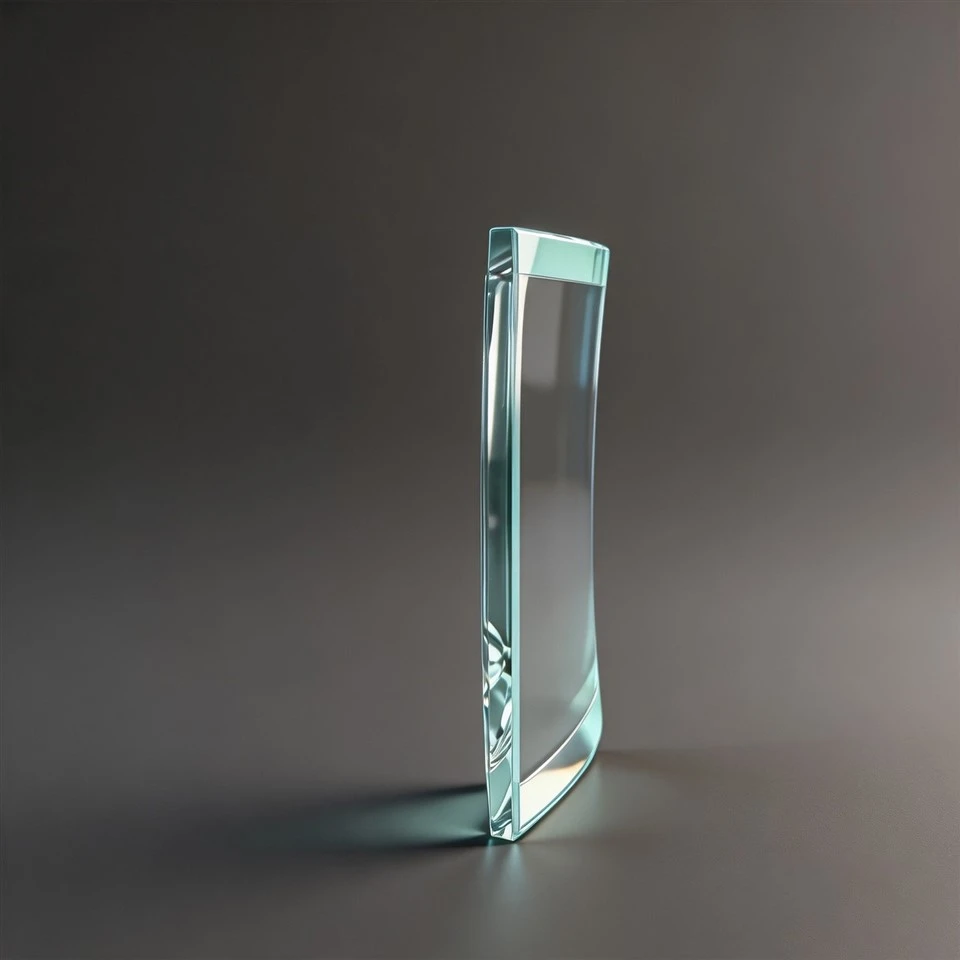 Curved Light Cyan Clear Crystal Plaque best
