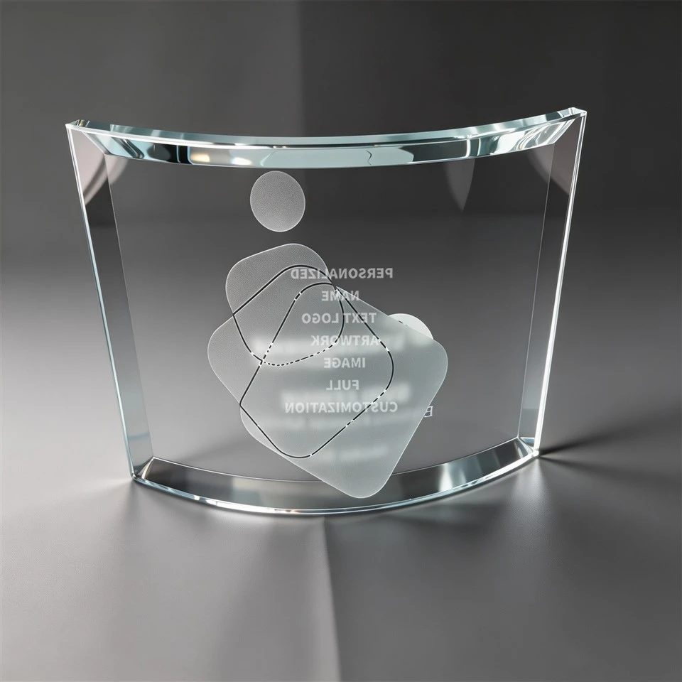 Curved UV Print Crystal Plaque high quality