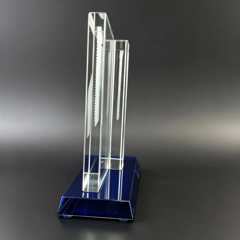 Double Frame Window Blue Base Crystal Plaque best