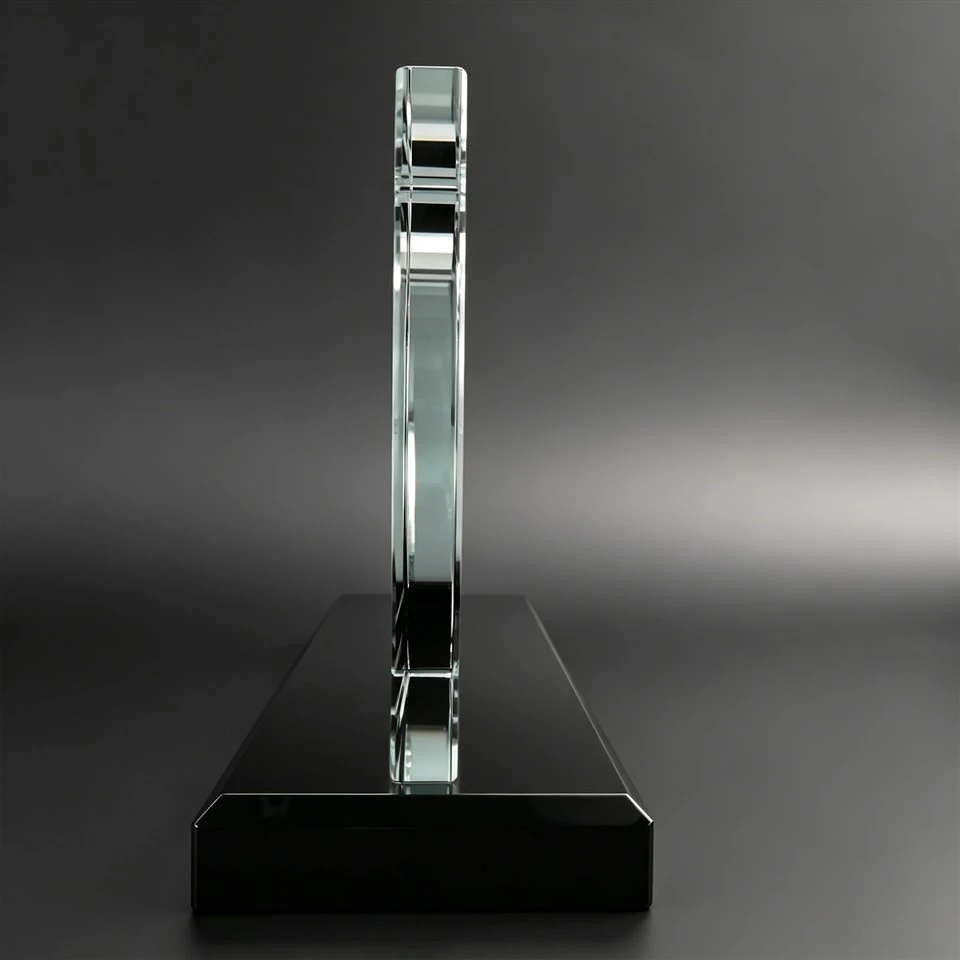 Dual Panel Custom Map Black Base Crystal Trophy best