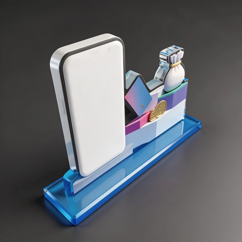 Finance Crystal Phone Stand Award best