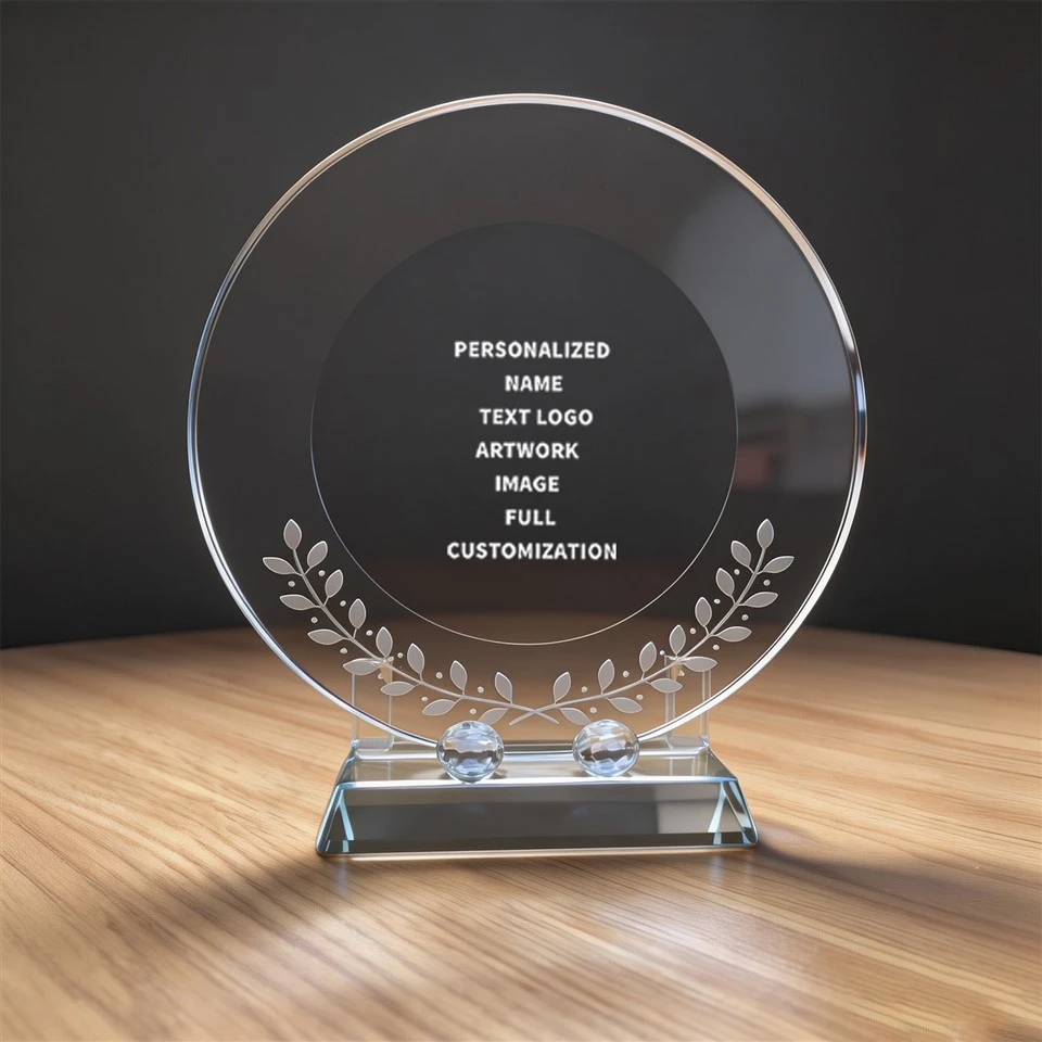 Laurel Pattern Crystal Personalized Desk Award price