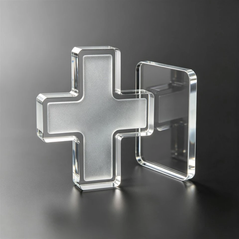 Medical Cross Dual Panel Crystal Trophy best